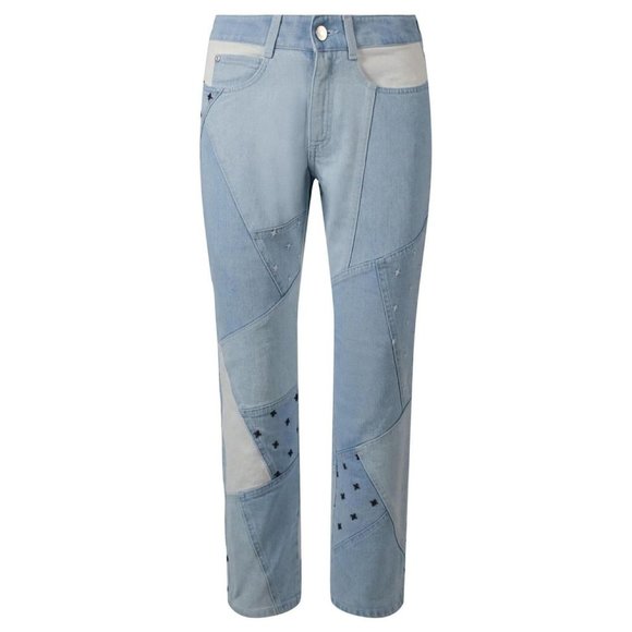 Stella McCartney Patchwork Boyfriend Denim Jeans Blue (  25 ) - Picture 1 of 7